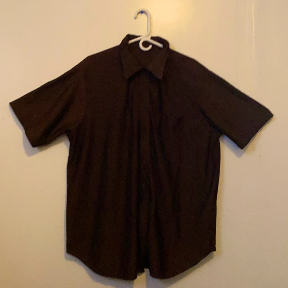 Brown silk dress shirt
